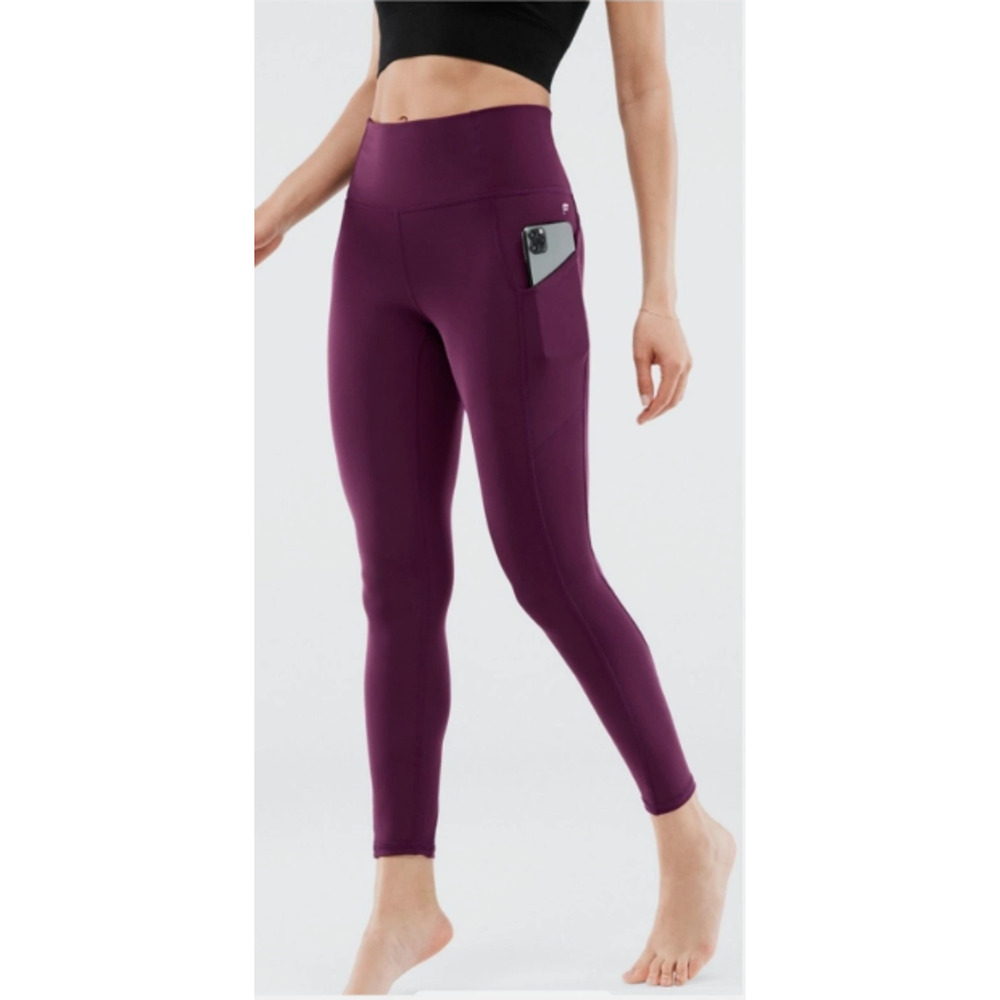 Fabletics Pureluxe Oasis High Waisted Tight Leggings Pockets Purple M 8-12